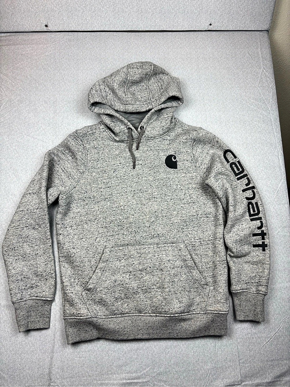 Carhartt Relaxed Fit Gray Logo Hoodie Size Medium